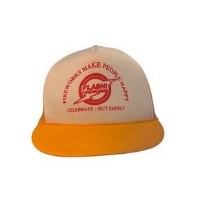Vintage Flash Fireworks Trucker Hat – Mesh Snapback Cap – Celebrate Safely Promo
